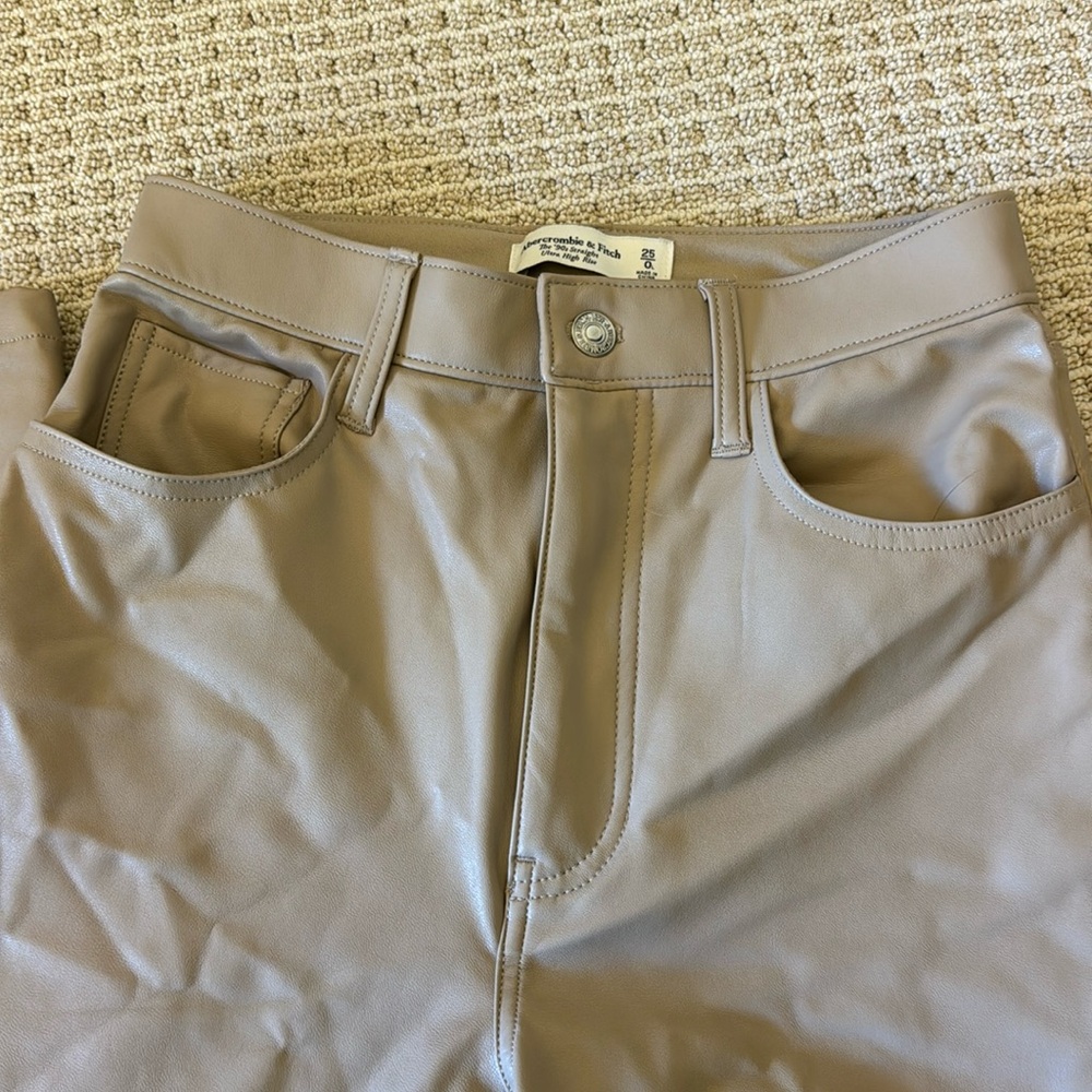 Cream/ taupe color vegan leather pants size 25